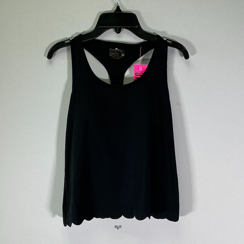 Lilly Pulitzer Claralee Scallop Women's Size XXS Black Bra Tank Top NWT